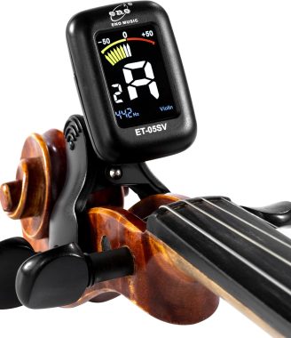 ENO MUSIC Professional Violin Viola Tuner, Colorful LCD Display Easy Control Clip on Accurate Violin Tuner