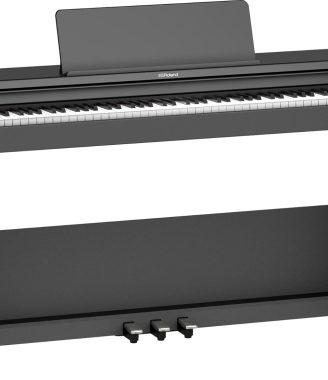 Roland RP107 Digital Compact and Affordable Home Piano with Traditional Upright Styling | Perfect for Beginners |Onboard Bluetooth & More,Black